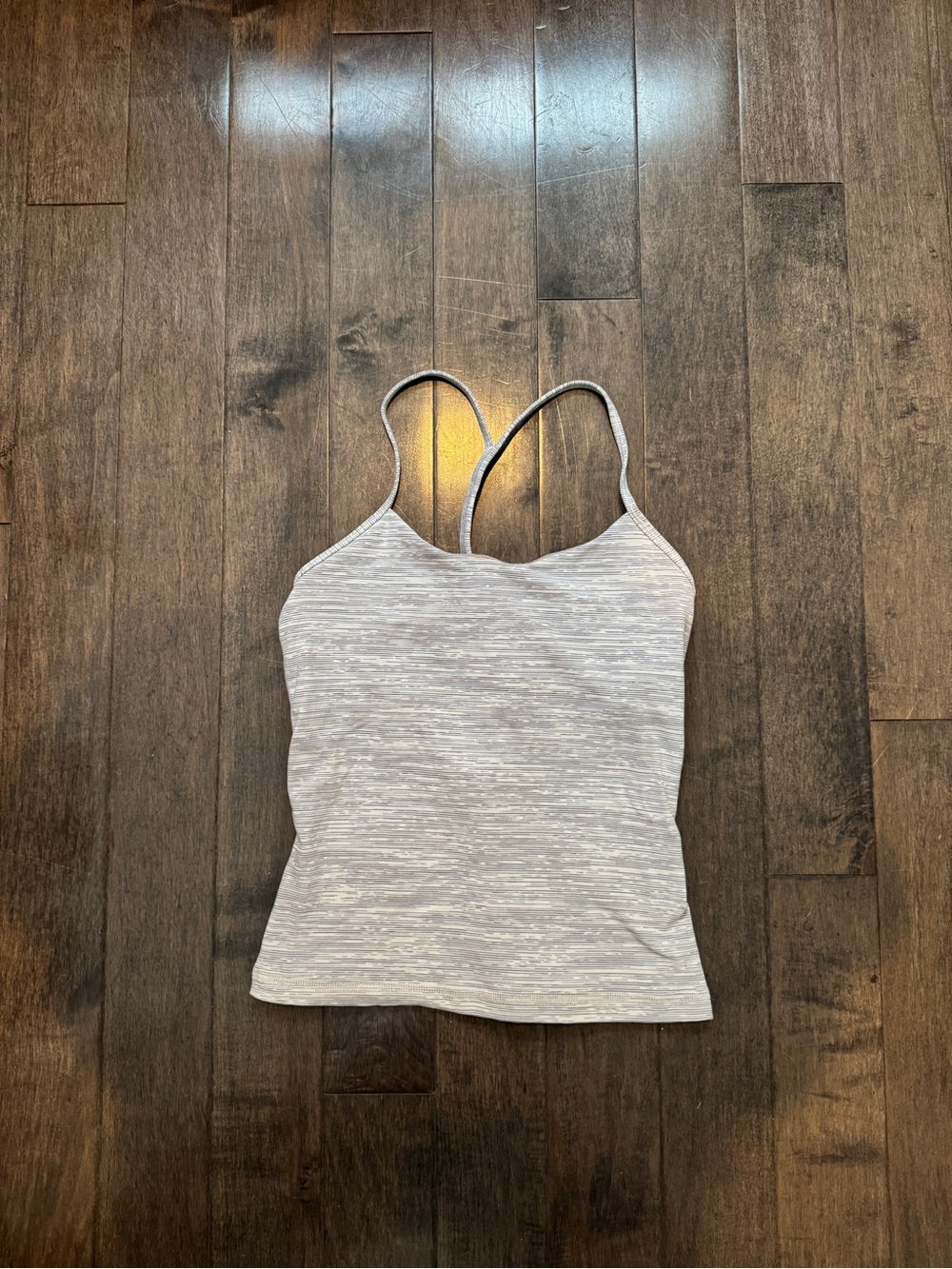 lululemon Heathered Light Gray Tank Top size 4 - hemmed to waist length